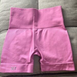 Pink set active biker shorts